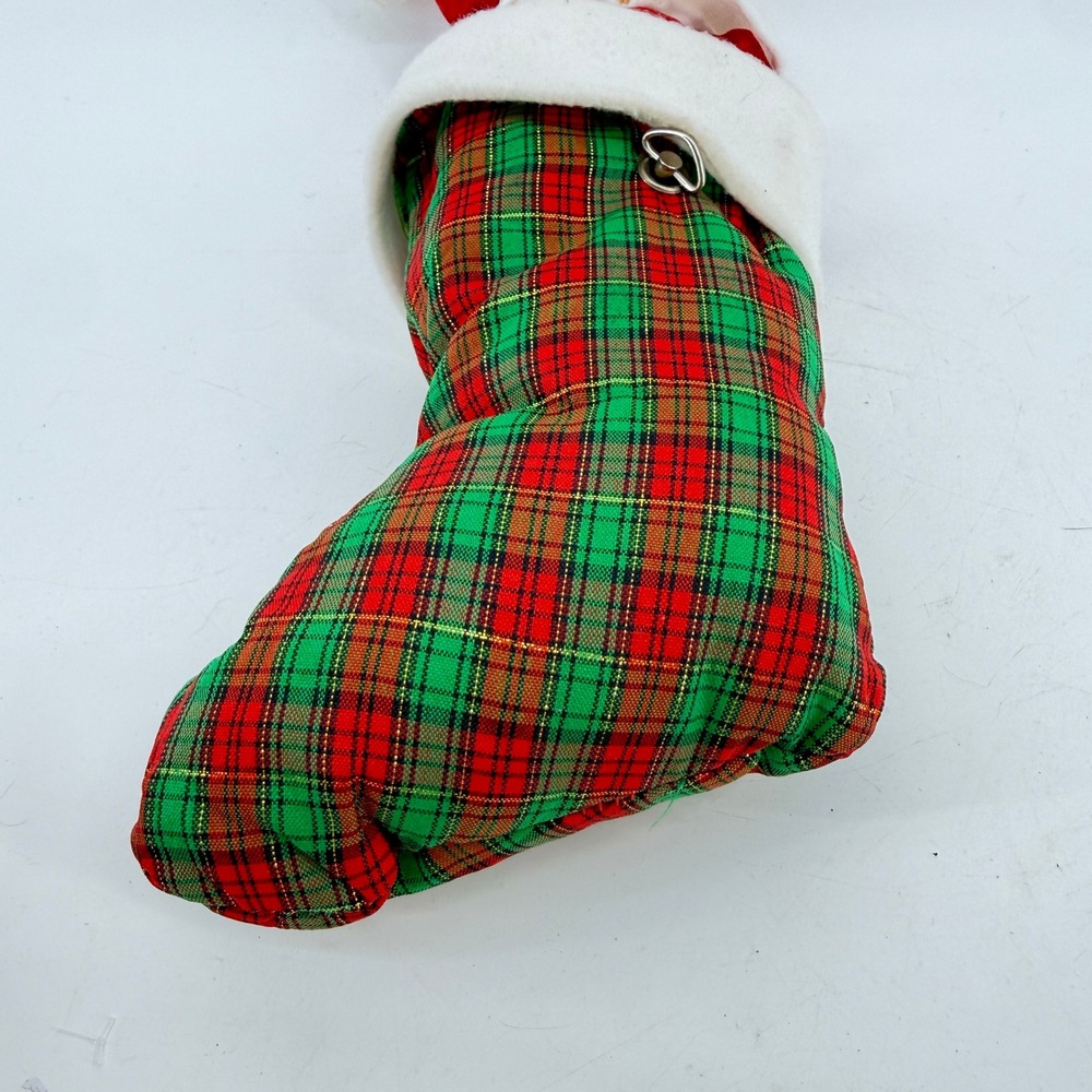 Jing'l Christmas Musical Teddy Bear Vintage Stocking Ornament 1985 Working 12" - Picture 9 of 14